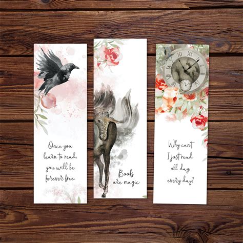 watercolor bookmark printable bookmarks book quote bookmark instant 45 quirky and simplistic