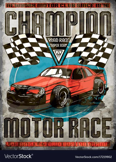 Car Race Poster Royalty Free Vector Image VectorStock