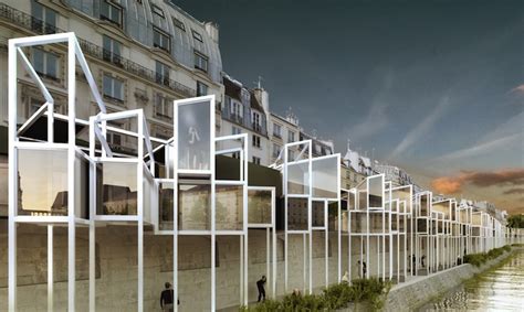 Lockers are on the back of front desk. MenoMenoPiu Architects design tiny capsule hotels with stunning views of the Parisian waterfront