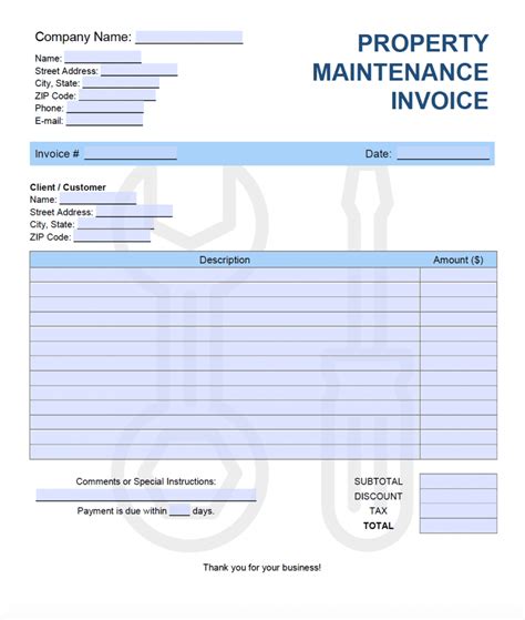 Society payment (click to download) download > sai accounting services profile pdf format. Free Property Maintenance Invoice Template | PDF | WORD ...