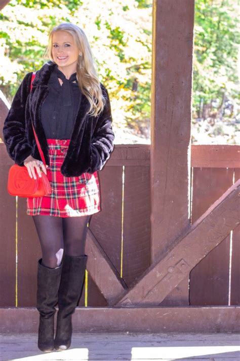 Classic Plaid Holiday Skirt Plaid Skirt Outfit Fall Holiday Skirts