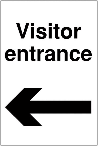Visitor Entrance Left Arrow Visitor Parking Info Signs Safetyshop