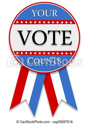 Clipart Of Your Vote Counts Illustrated Red White And Blue Voting