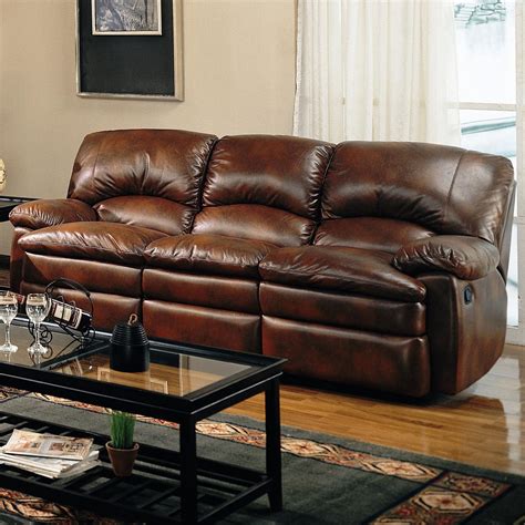 See more ideas about brown leather couch, brown living room, couch decor. Brown Leather Reclining Sofa - Steal-A-Sofa Furniture Outlet Los Angeles CA