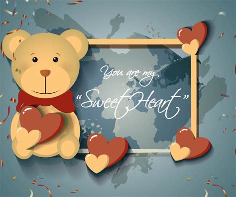 Vector Illustration Greeting Card With Message You Are My Sweetheart