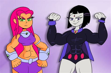 Starfire And Raven Muscles By SB Stuff On DeviantArt