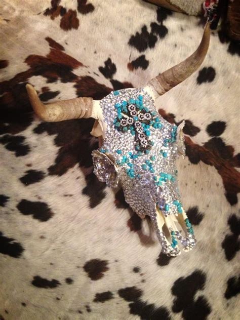 Blinged Out Steer Skull But With Swarovski Crystals Of Course Cow