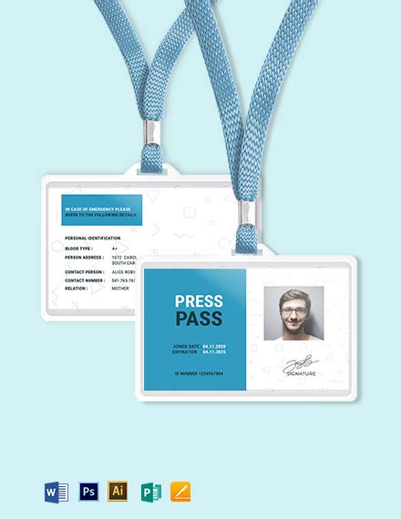 Visitor Pass Id Card Template Word Doc Psd Apple Mac Pages