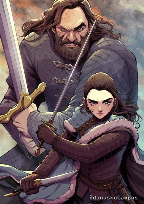 Arya Stark And The Hound In Anime Style Made By Danusko Aryawinsthethrone