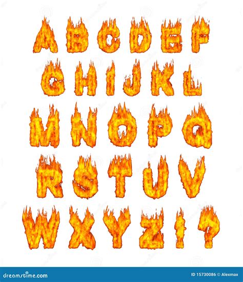 burning alphabet font fire effect type letters and numbers on dark background vector