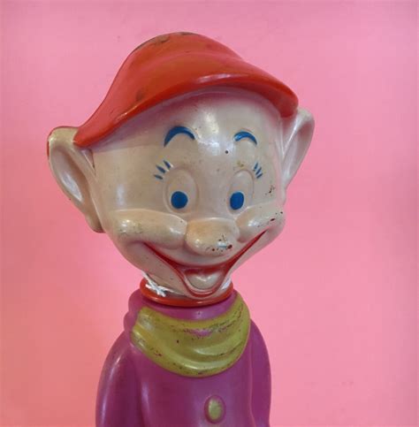 Vintage Disney Dopey Soaky Bubble Bath Bottle Collectible In Pink Yellow And Red Snow White