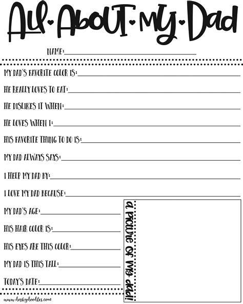 Fathers Day Quiz Printable Dorky Doodles