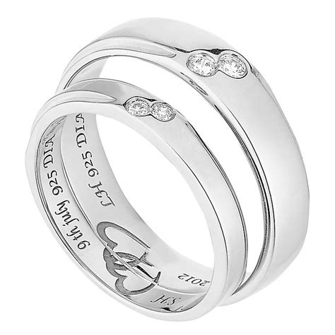 View our fantastic collection of ladies wedding rings that are now available online at www.hughrice.co.uk the collections include yellow gold, white gold and platinum, diamond set, and patterned and a variety of different styles and sizes to make sure there is sometime suitable to. Commitment 9ct White Gold Diamond Set Wedding Ring Set | H ...