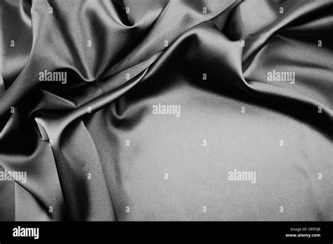 Closeup Of Rippled Black Silk Fabric Stock Photo Alamy