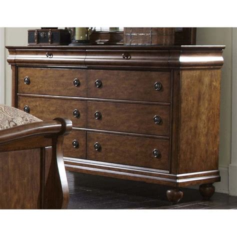 Liberty Furniture Rustic Traditions 8 Drawer Dresser In Rustic Cherry
