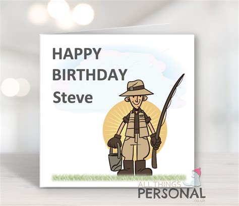 Personalised Fishing Birthday Card For Dad Brother Grandad Son Grandpa