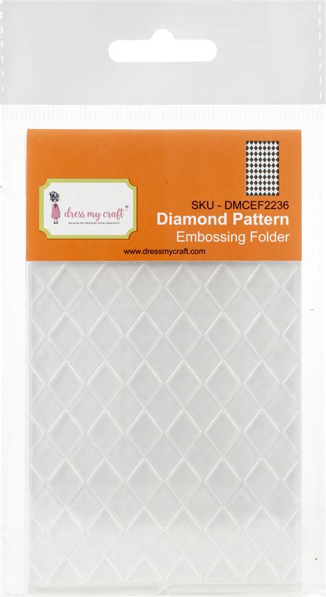 Dress My Craft Mini Embossing Folder 3x475 Diamond Pattern 194186002443