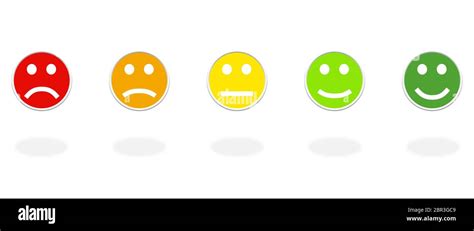 5 Round Feedback Icons With Positive Negative And Neutral Mood With