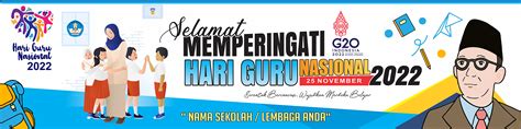 Desain Spanduk Banner Hari Guru Nasional 2022 Intel Madrasah