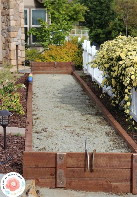 Aim for a smaller court modified for a home setting. How to Build a Bocce Court - My Frugal Adventures