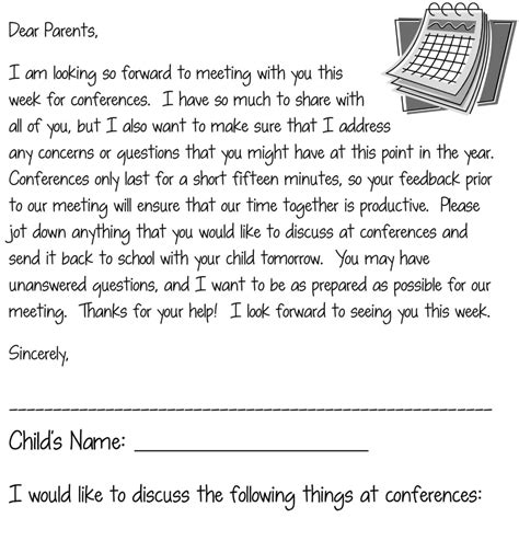 Sample Invitation Letter Parent Teacher Conference Intended For Letter
