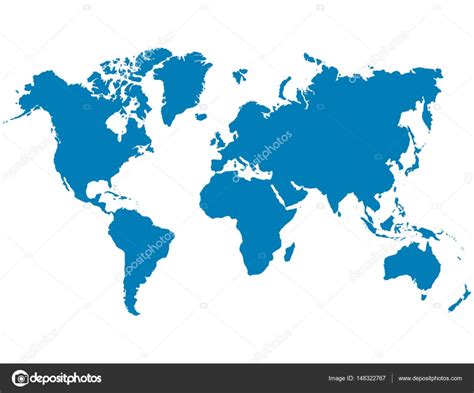Blue World Map On A White Background Stock Vector By ©vitalik19111992