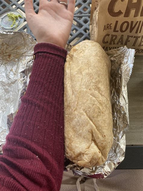 Asked For Extra Everything From Chipotlewas Given A Burrito As Big