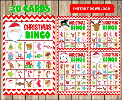 30 Free Printable Christmas Bingo Cards Printable Templates By Nora
