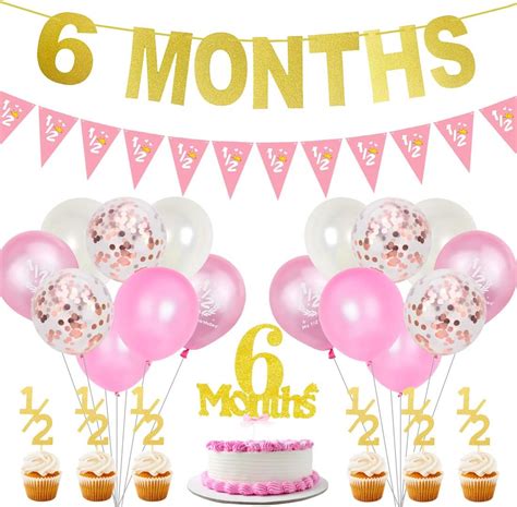 6 Months Birthday Decorations For Girl Overseas Parallel Import Regular