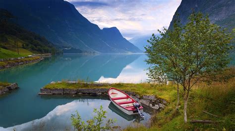 Blue Water Boat Norway Fjords Hd Wallpaper Download Wallpapers Pictures Photos