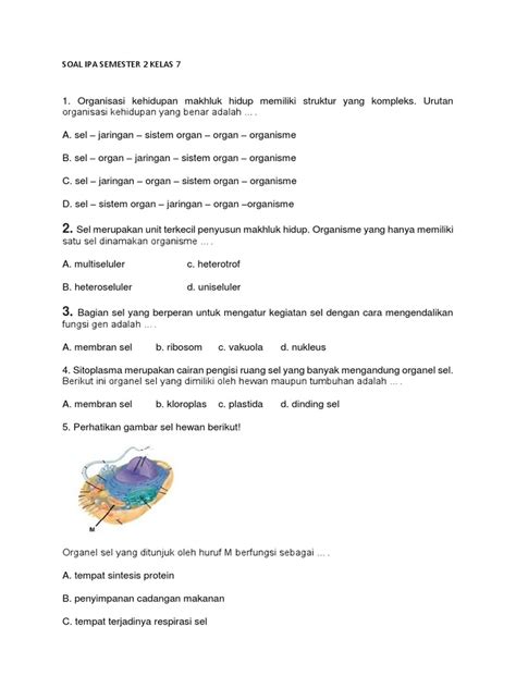 Memahami pengertian, sejarah, jenis, sifat dari limbah lunak anggota kelompok: SOAL IPA SEMESTER 2 KELAS 7