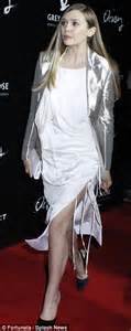 Elizabeth Olsen Cuts A Striking Figure In Pale Gold Blazer And Dress