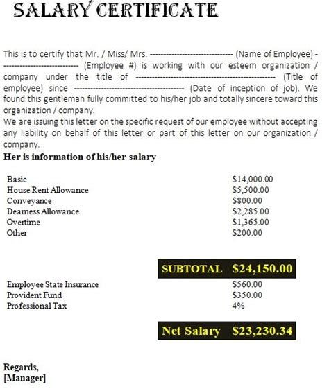 Download income certificate (pdf, 19 kb) 11 Free Salary Certificate Templates - Best Office Files