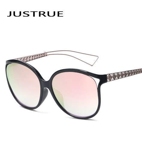 justrue trends women sunglasses fashion lady sun glasses brand designer metal oversized
