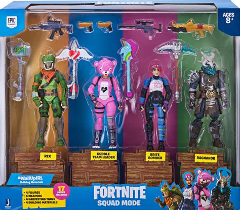 Product features ragnarok, rex, cuddle team leader and brite bomber 4″ action figures. Fortnite Squad Mode 4 Figure Pack, Series 1 - Walmart.com ...