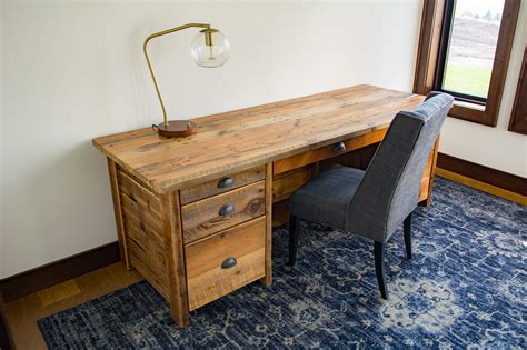 Reclaimed Wood Office Desk Four Corner Furniture Bozeman Mt