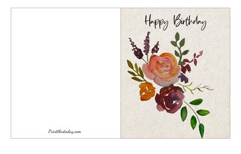 Free Printable Flower Floral Birthday Cards