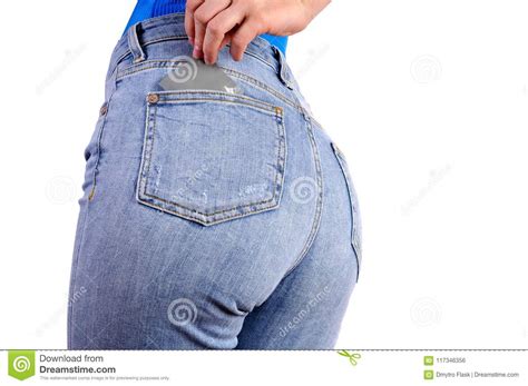 Woman Is Putting A Condom In Back Jeans Pocket Stock Photo Image Of Lifestyle Lingerie