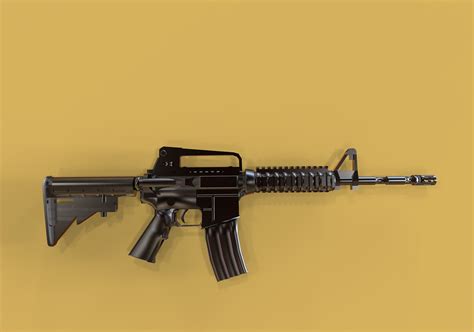 M4 枪械 3d Max 三维机械交通硬丸子 原创作品 站酷 Zcool