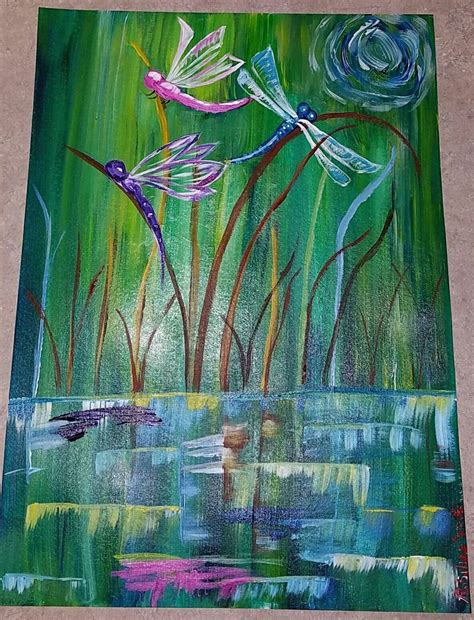 Dragonfly Pond Inspired By The Art Sherpa Pictures To Paint Step By