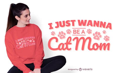 Cat Mom Quote T Shirt Design Vector Download