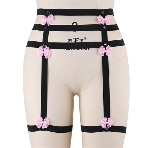women sexy body harness garter belt black elastic strap high waist stocking suspender garter