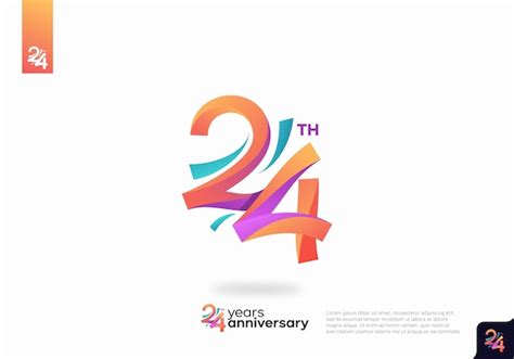 Premium Vector Number 24 Logo Icon Design 24th Birthday Logo Number
