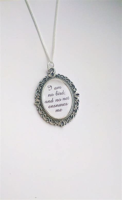 We do not own all of the posts on here. Jane Eyre Quote Necklace - 'I am no bird; and no net ensnares me' | Necklace quotes, Jane eyre ...
