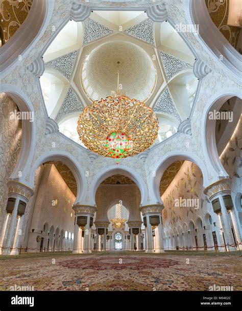 The Architecture Of The Interior Of The Sheikh Zayed Grand Mosque In