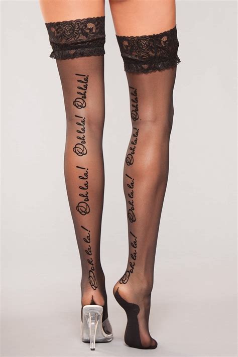 Sexy Ooh La La Back Seam Thick Lace Top Thigh Highs Stockings
