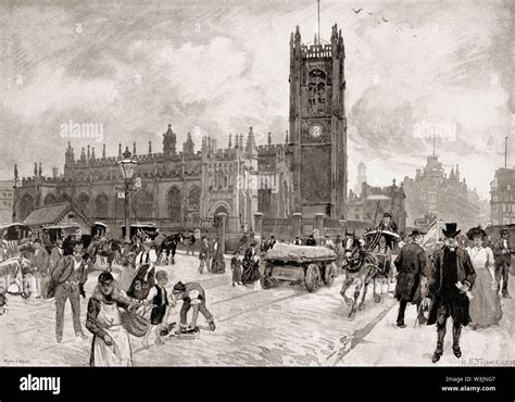 Manchester Cathedral Manchester England Uk 19th Century Stock Photo