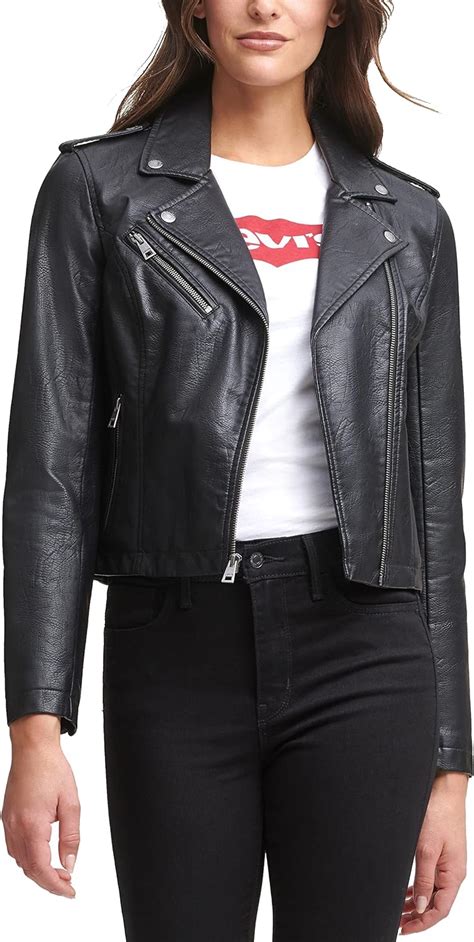 Buy Levi S Women S Faux Leather Classic Asymmetrical Motorcycle Jacket Standard And Plus Sizes