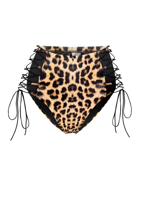 Leopard Print High Waisted Bikini Leopard Print Bikini Noire Swimwear