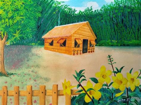 Nipa Hut 1 Painting By Janelle Estolonio Saatchi Art